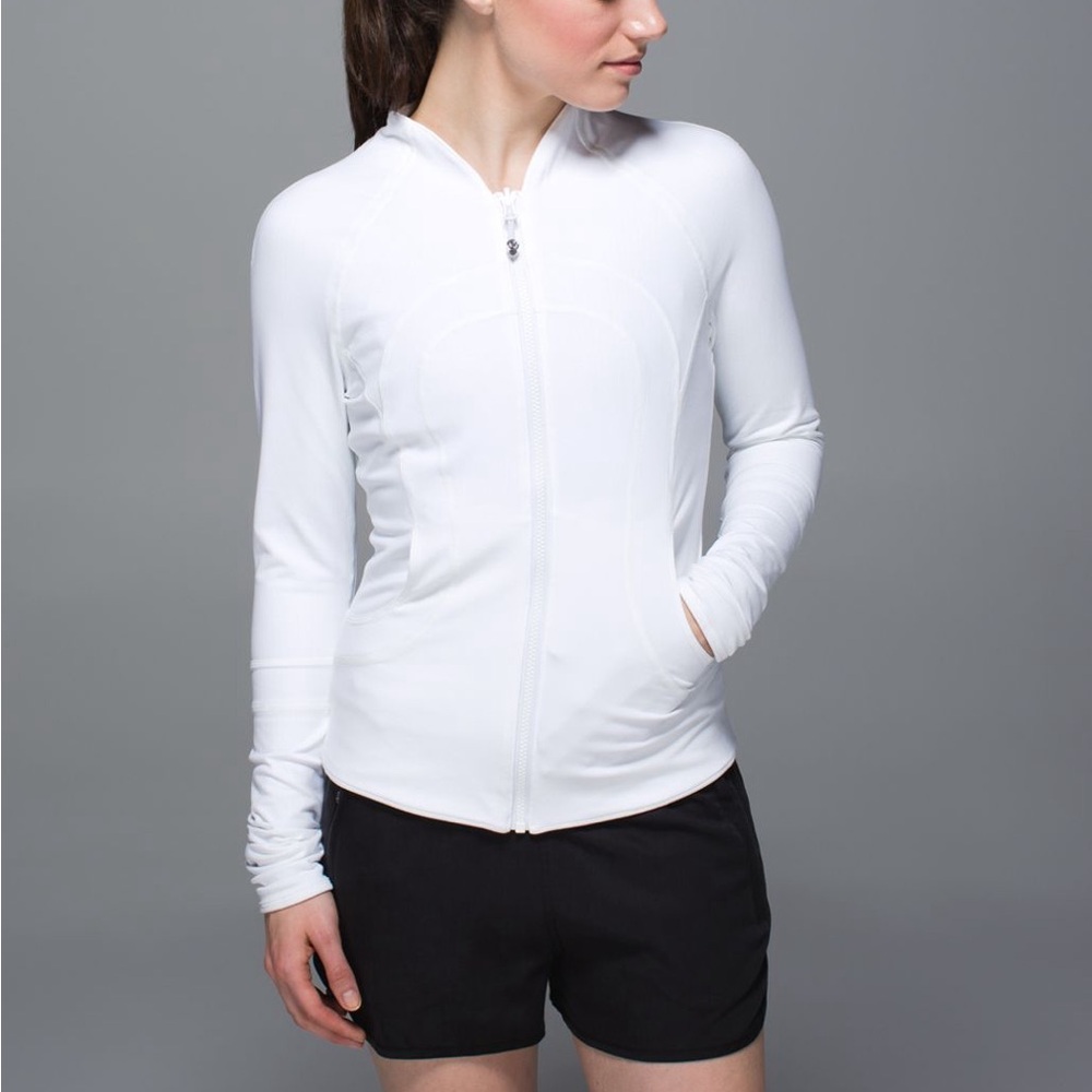 Lululemon Find Your Bliss Jacket Reversible Mesh Zip Up White Cream